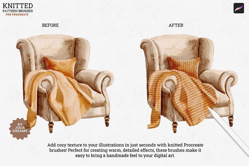 Procreate手工感针织纹理笔刷